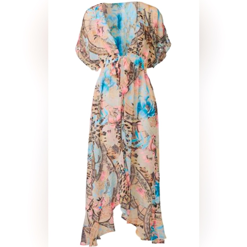 Embellished Floral And Paisley Print Maxi Top